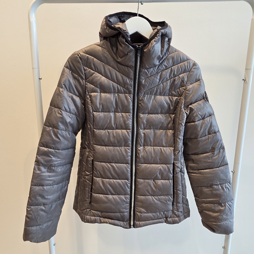 NOIZE Gray Puffer Jacket with Hood